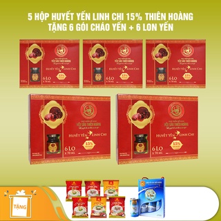 [COMBO 5 Hộp] Yến Sào Thiên Hoàng 15% Huyết Yến Đông Trùng Hạ Thảo (6 Lọ/Hộp) - KEM DEAL SỐC