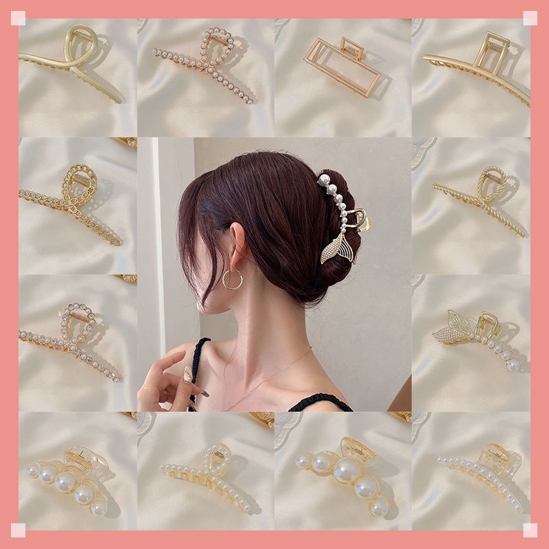 Kẹp Tóc Kim Loại Phong Cách Retro Hàn Quốc Xinh Xắn Cho Nữ