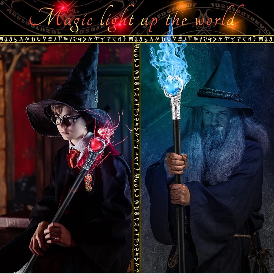 Nkodok Phụ Kiện Gậy Phân Phù Thủy Hóa Trang Halloween Có Quả Bóng Trang Trí