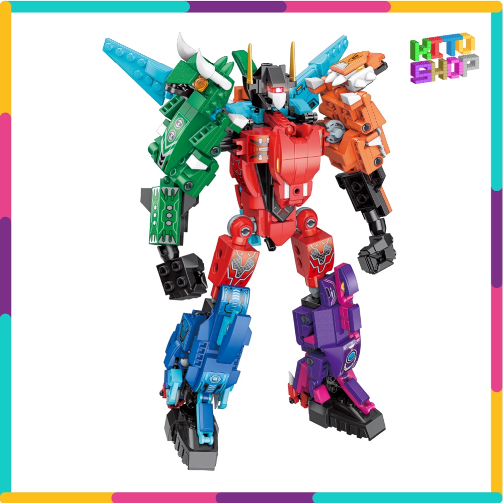 Lắp Ráp Qman 41105 Người Máy Khủng Long Robot Mech Dinosaur 6 Trong 1 Gồm 521 Chi Tiết Cho Trẻ Từ 6 Tuổi