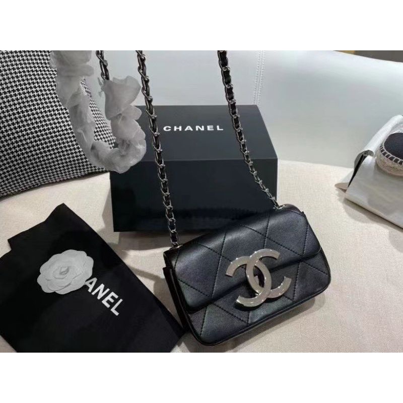 Túi xách nữ C.N mini da bò logo tag bạc trẻ trung sz20cm fulbox nam châm