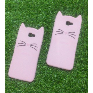 Ốp Nhựa dẻo họa tiết râu mèo 3D đáng yêu cho samsung J7prime màu hông