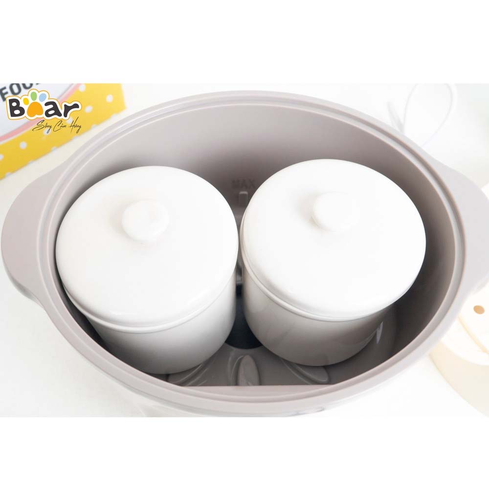 Nồi Bear 1 6 Lít bản Quốc Tế,Nồi nấu cách thủy Bear NỒI NẤU CHÁO, NINH, HẦM, HẤP CÁCH THỦY BEAR 1.6 LÍT (model Sube002)