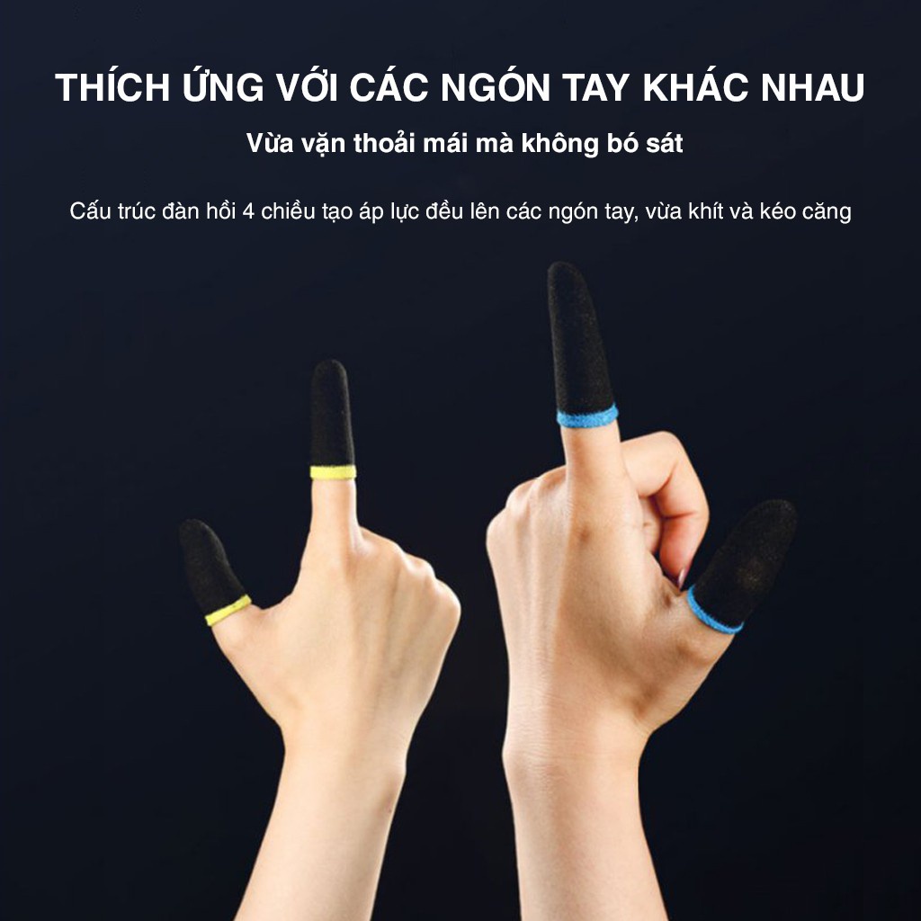 Bọc ngón tay - Cặp bọc đầu ngón tay 2 cái, Găng tay vải sợi siêu dẫn cao cấp chống đổ mồ hôi khi chơi Game PUBG.