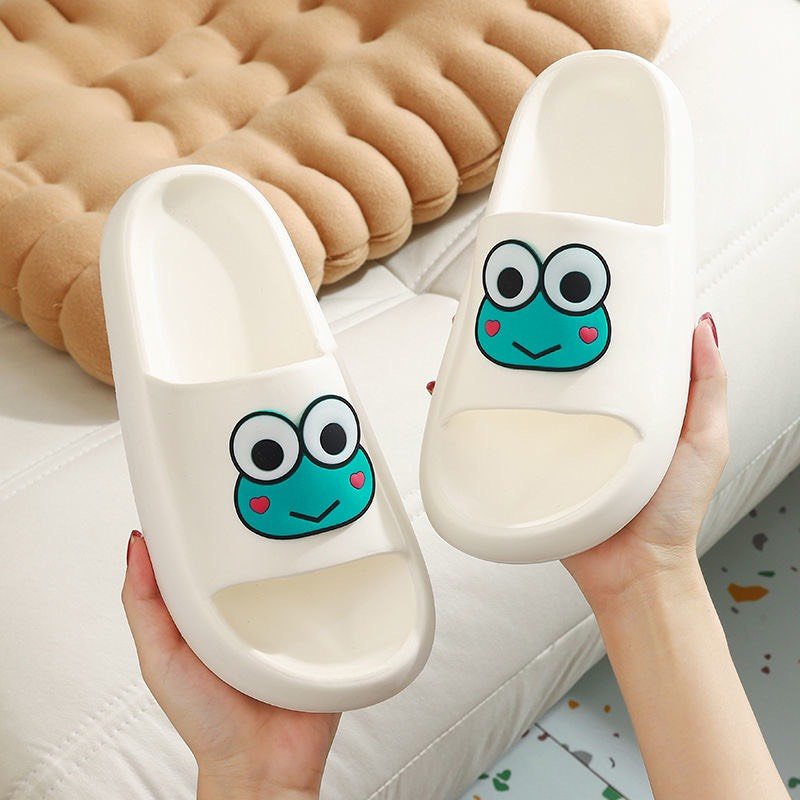JY373-C3  -Dép quai ngang sticker hoạt hình chú ếch xanh
