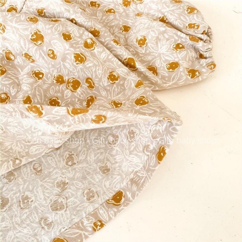 Áo thô mềm hoa nhí vintage cho bé gái style Hàn quốc