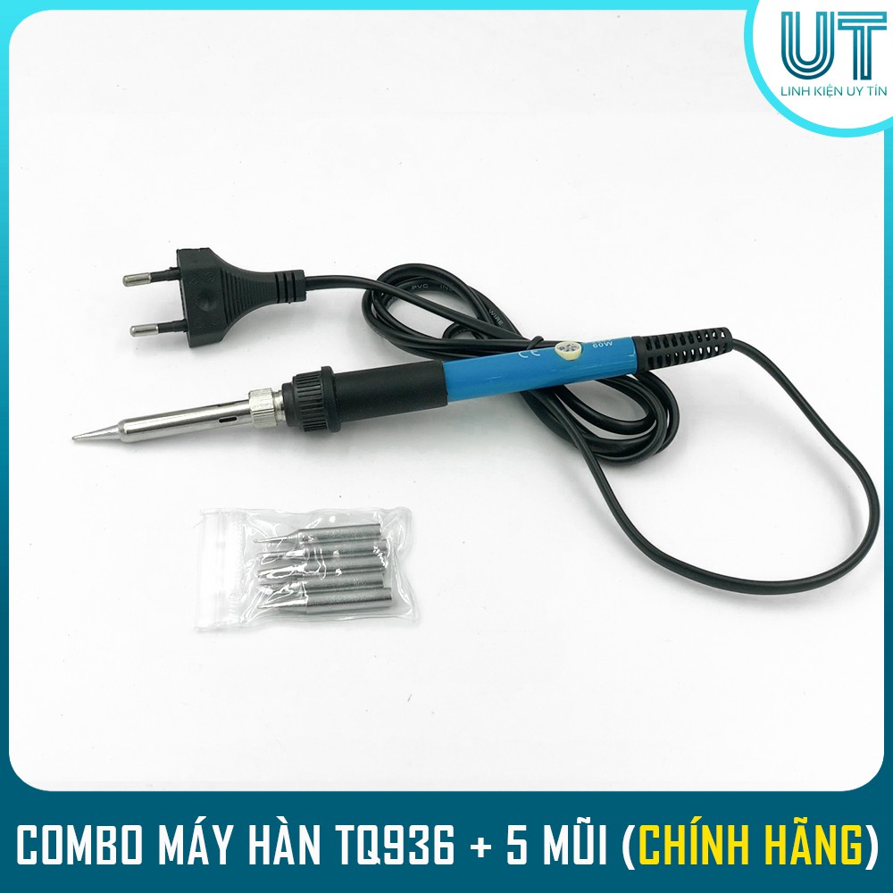 Combo Máy hàn tay điều chỉnh nhiệt độ TQ936 60W + 5 Mũi hàn (Chính Hãng)