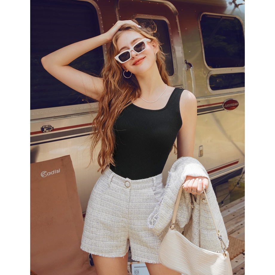 Quần short chữ A vải tweed  nữ Air Space 2130123008