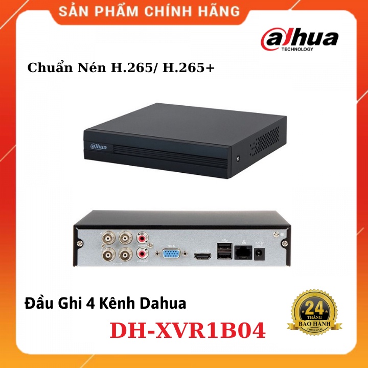 Đầu Ghi Camera 4 Kênh Dahua DH-XVR1B04-I hỗ trợ 4 kênh HDCVI/TVI/AHD giành cho Camera - BẢO HÀNH 24 THÁNG