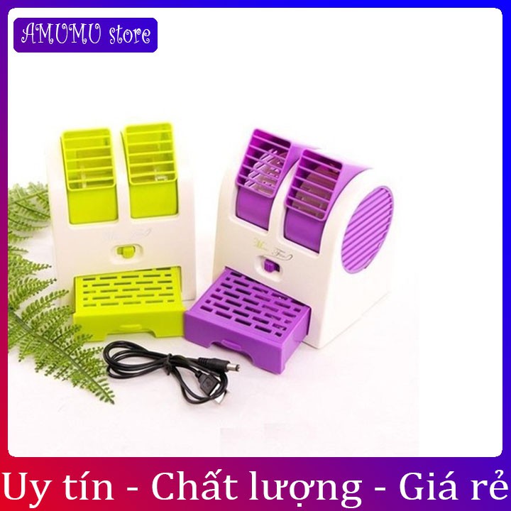 Quạt đá điều hòa mini 2 cửa gió chạy điện 5V siêu mát