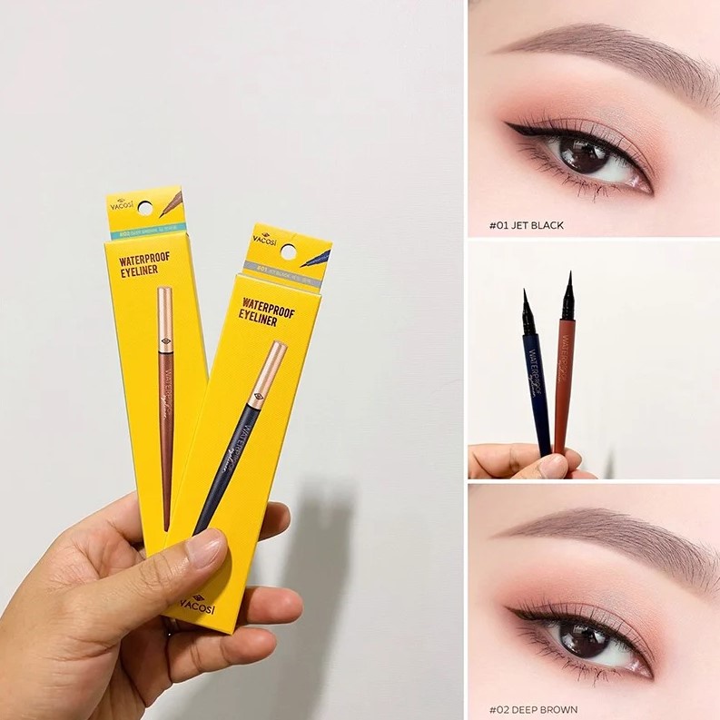 Bút Kẻ Mắt Nước Nét Mảnh, Siêu Lì, Lâu Trôi Vacosi Natural Studio Water Proof Eye Liner