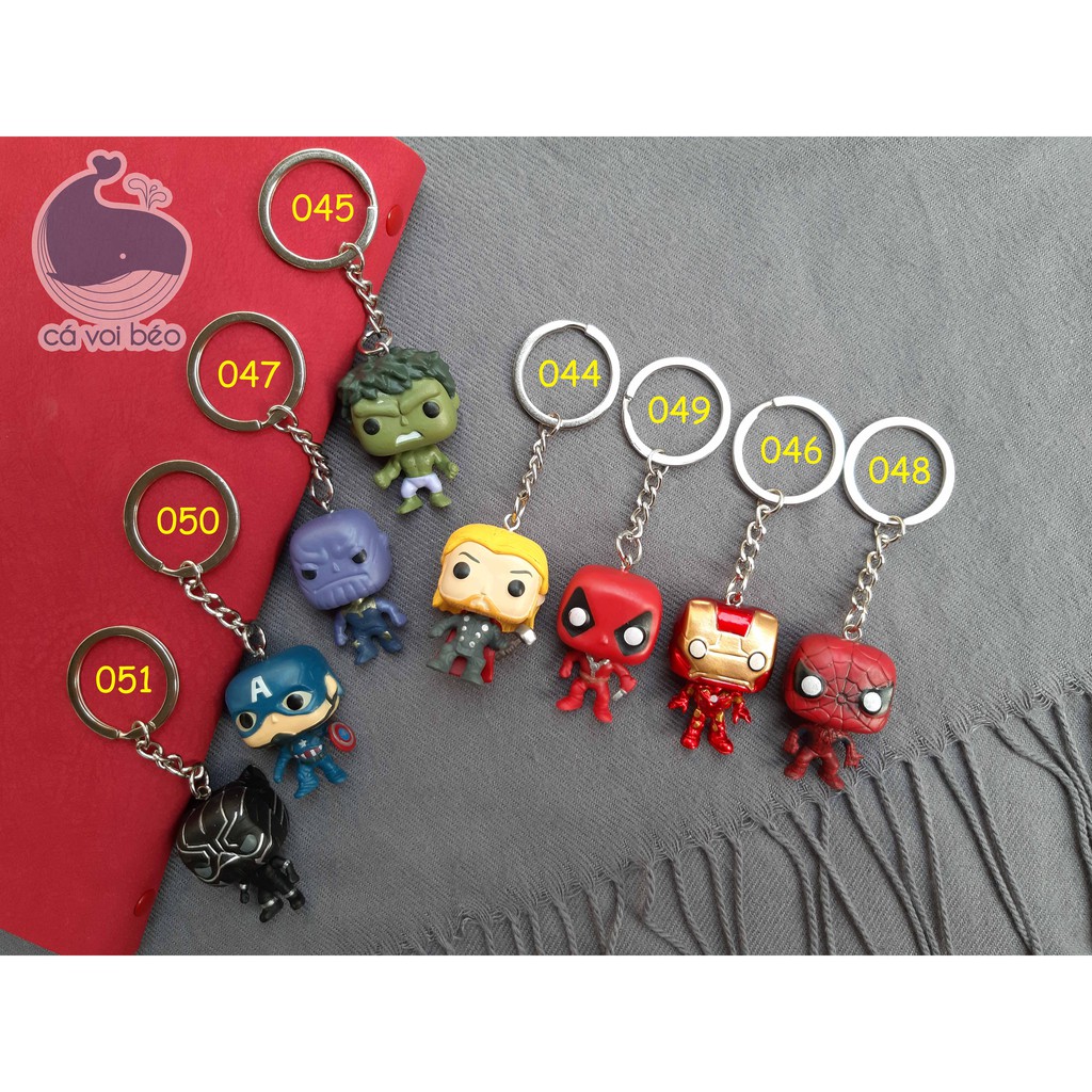 [SALE GIÁ XƯỞNG] Móc khóa chibi  Avenger Avengers cute Batman Thor Hulk Ironman Thanos Spiderman Deadpool