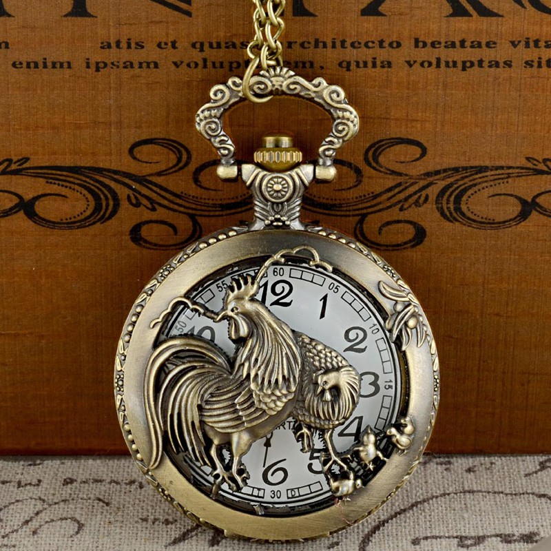 Đồng Hồ Quả Quýt Chạm Khắc Hình Chú Gà Phong Cách Vintage | BigBuy360 - bigbuy360.vn