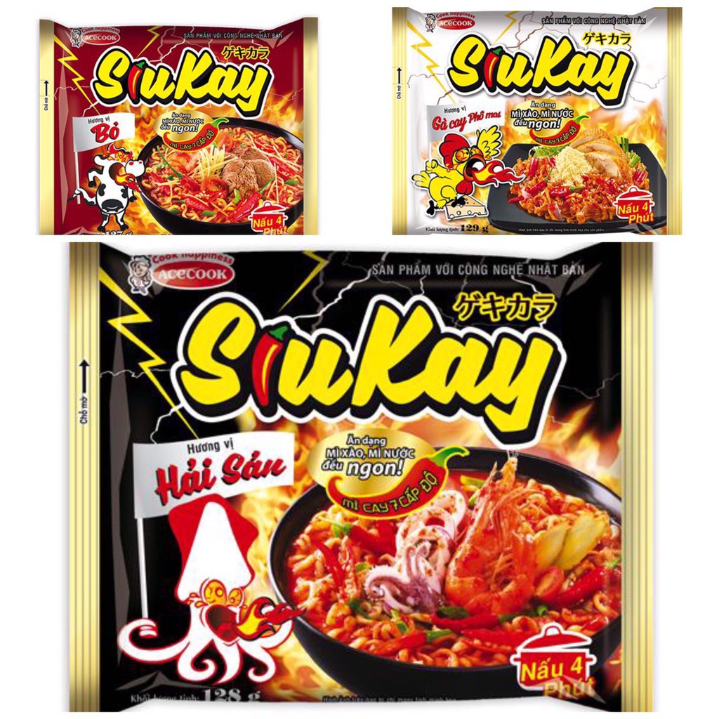 Mì SiuKay trộn, nấu 128g đủ vị