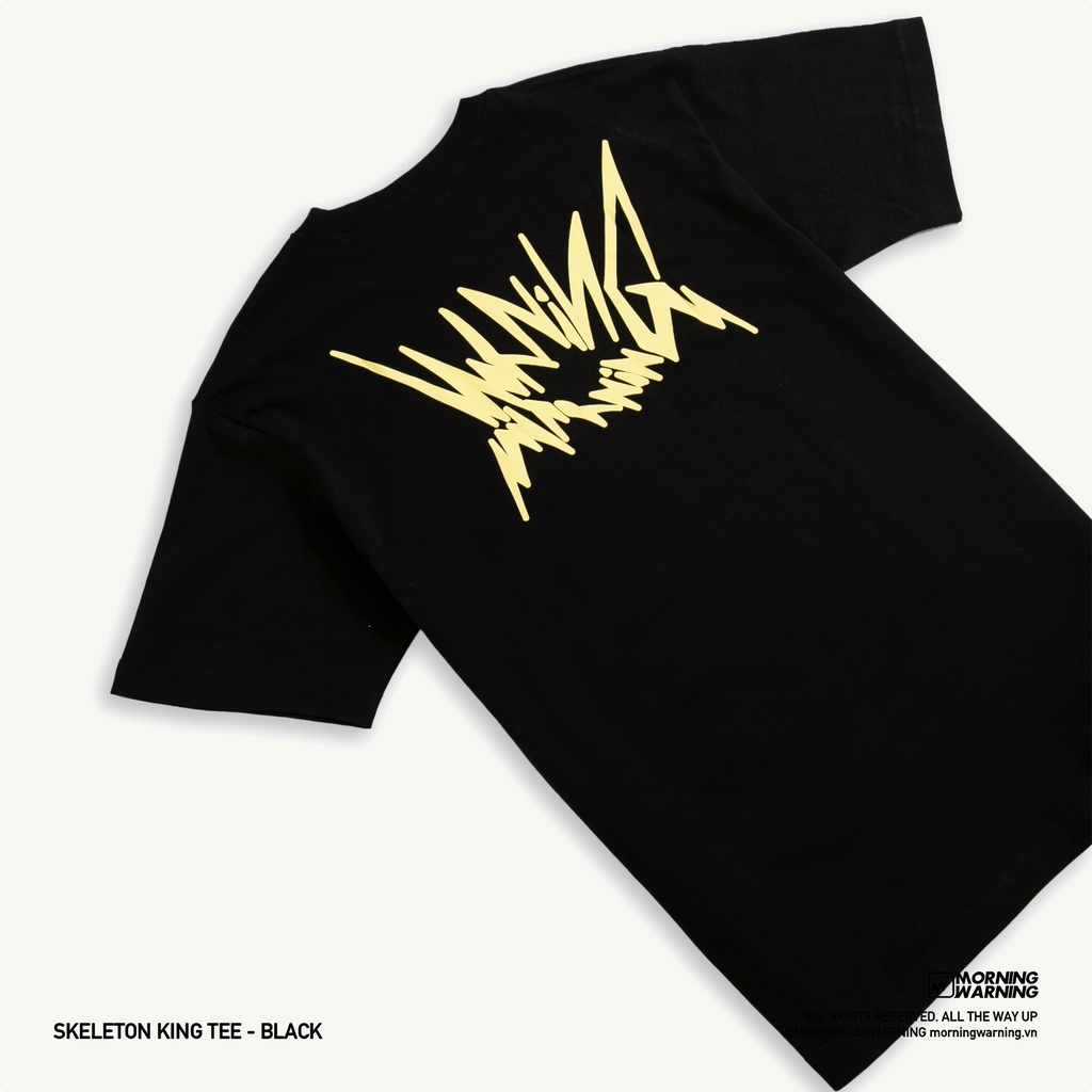 Áo thun Morning Warning Skeleton King - Hài Cốt Vương - Áo Thun Unisex Form Rộng Tay Lỡ Oversize Cotton 100% Local Brand