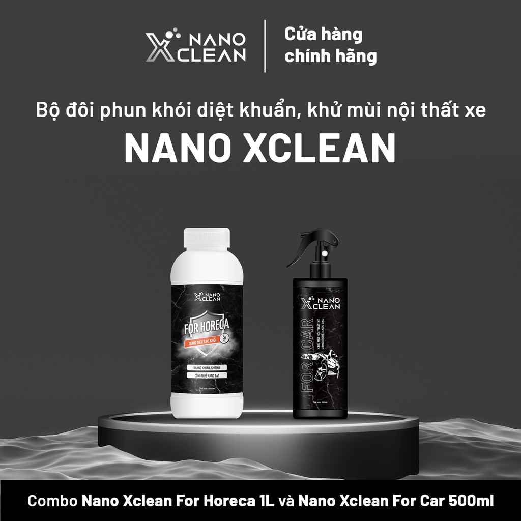 NANO BẠC DIỆT KHUẨN (SILVER) PHUN KHÓI NANO XCLEAN FOR HORECA-KHỬ MÙI CƠ THỂ, KHỬ KHUẨN 500ML-AHT CORP (AHTC) [1L+500ML]