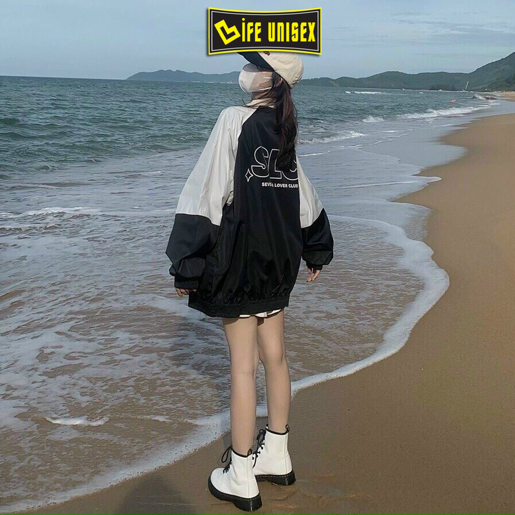 Áo Khoác Dù 2 Lớp S.L.C Ulzzang Nam Nữ Unisex Form Rộng Bomber Jacket Life Unisex
