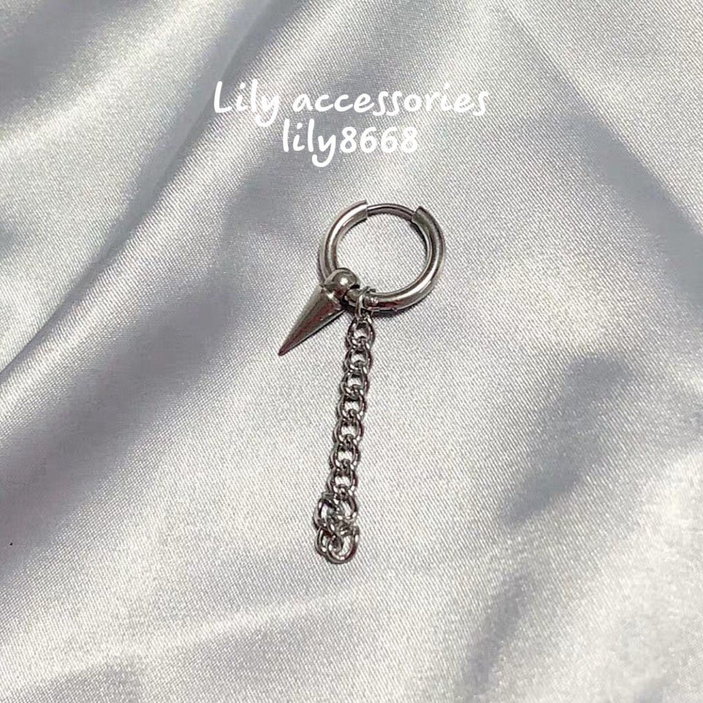 khuyên tai titan phối mũi nhọn cho nam nữ không gỉ không đen không dị ứng Unisex BTS