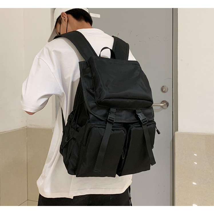 Balo nam đi học StreetWear Hàn Quốc, nhiều ngăn, siêu rộng đựng laptop sách vở to