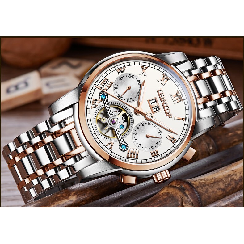 ĐỒNG HỒ NAM CHÍNH HÃNG TEINTOP T7795-1,hàng mới,Kính sapphire ,chống xước,Chống nước 30m ,BH 12 tháng,Máy cơ (Automatic)