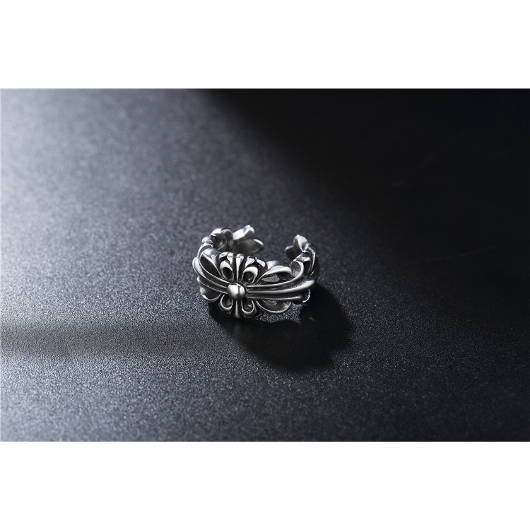 Nhẫn titan chrome heart kiểu hở 04 không gỉ MR2211