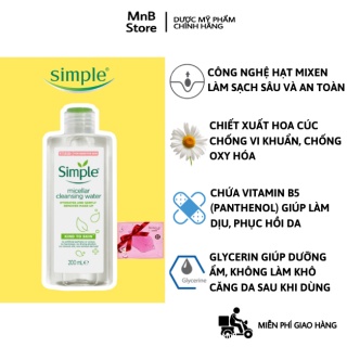 Nước Tẩy Trang Dịu Nhẹ Simple Kind to Skin Micellar Cleansing Water 200ml