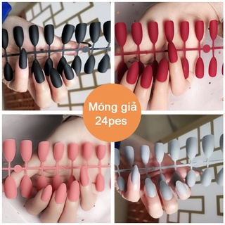 Set 24 Móng Tay Giả Màu Mờ Độc Đáo Tiện Dụng