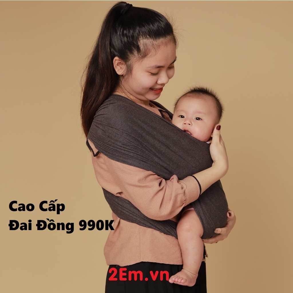 Địu vải em sling Bé 2Em - Thương hiệu cao Cấp - Địu em bé sling cao cấp