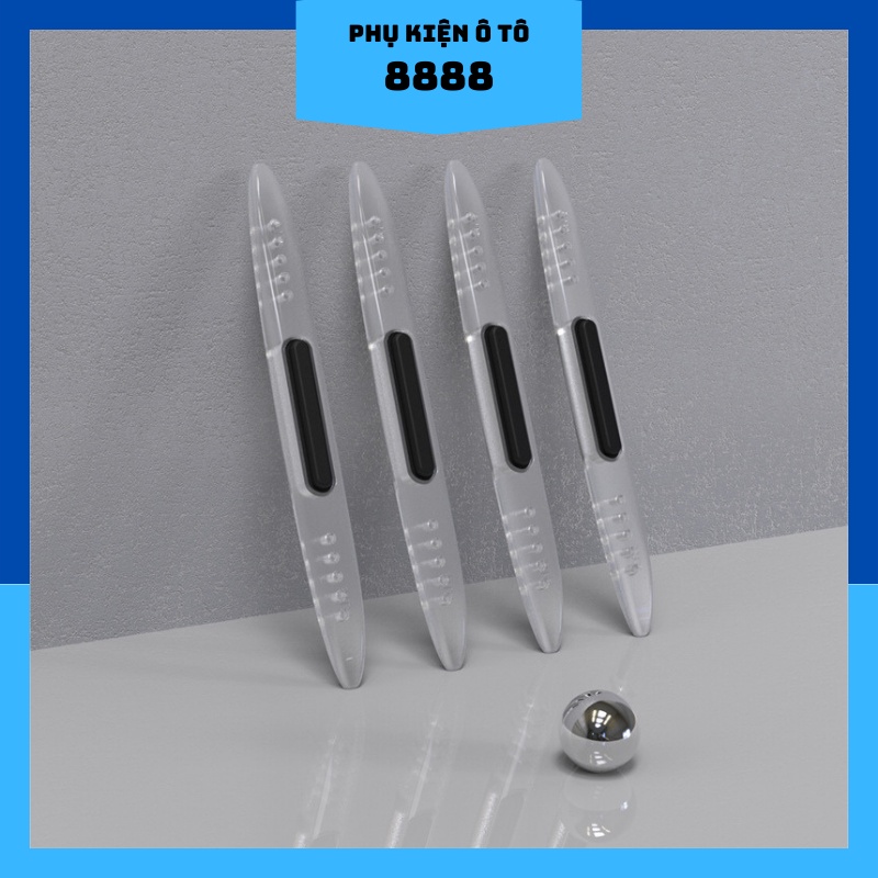 Silicon Chống Trầy Phụ Kiện Ô Tô 8888 Màu Trắng/Đen - Set 4 Miếng Silicon Chống Trầy Ô Tô
