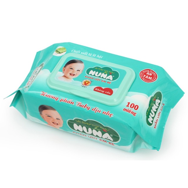 KHĂN ƯỚT/ GIẤY ƯỚT NUNA 100 TỜ