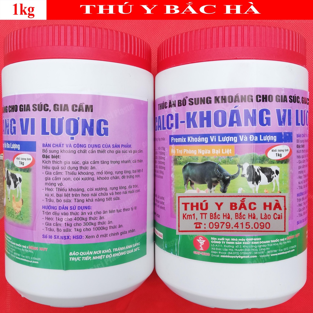 1kg CALCI-KHOÁNG VI LƯỢNG Thức ăn bổ sung khoáng cho gia súc, gia cầm, chó mèo, chim cảnh