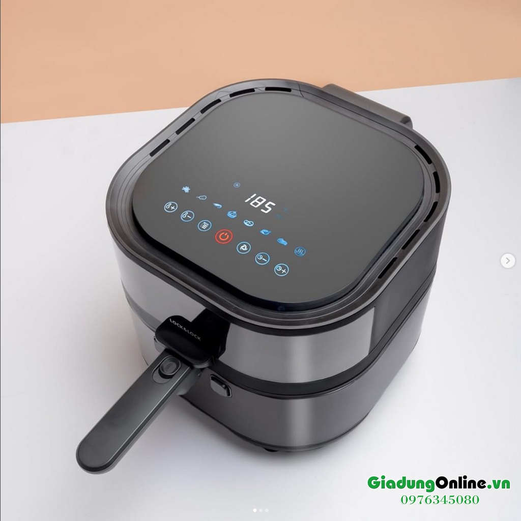 Nồi Chiên Không Dầu Lock&amp;Lock EJF596BLK Visible Stirring Air Fryer 7.2L 1800W - Larva Store