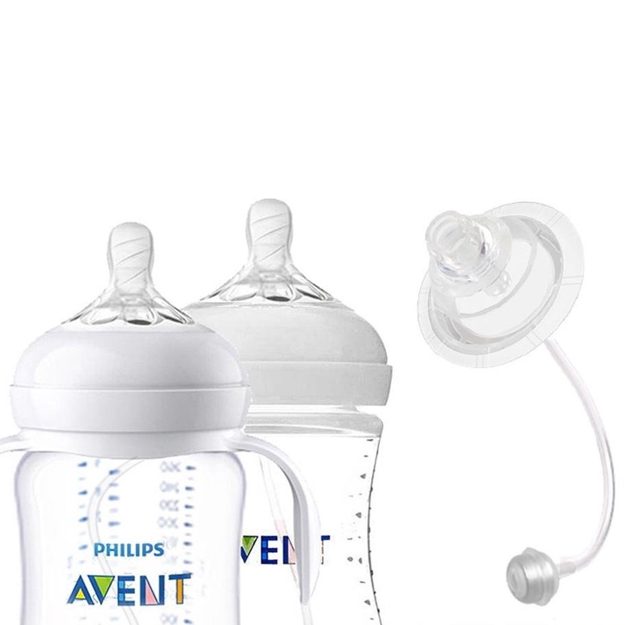 Ống tập hút bình sữa Avent cho bé chống sặc, chống đầy hơi kèm hộp đựng vệ sinh
