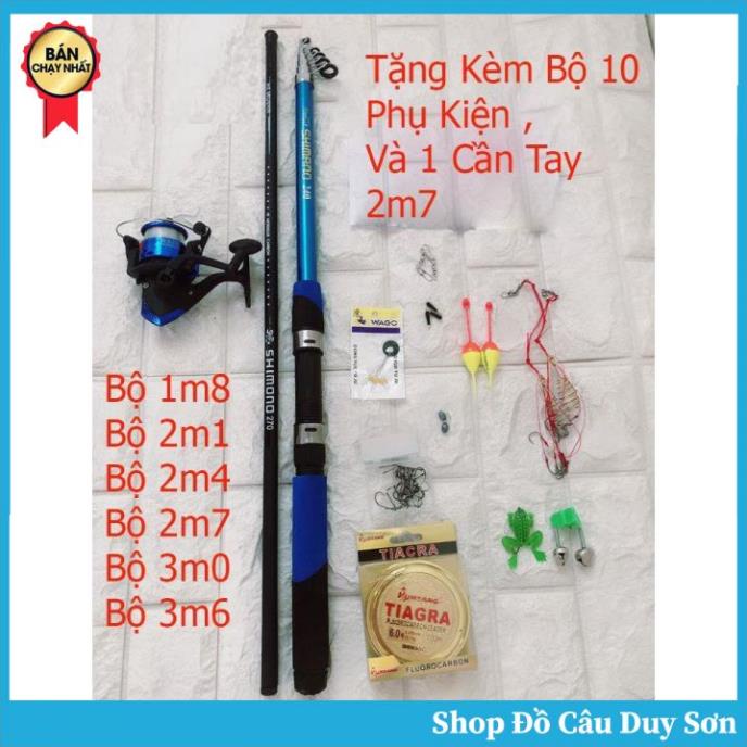 Bộ Cần Câu Máy Shimano Rút Lure Giá Rẻ Từ 1m8 Đến 3m6 Và Máy YF200 Tặng Kèm Bộ Phụ Kiện 10 Món