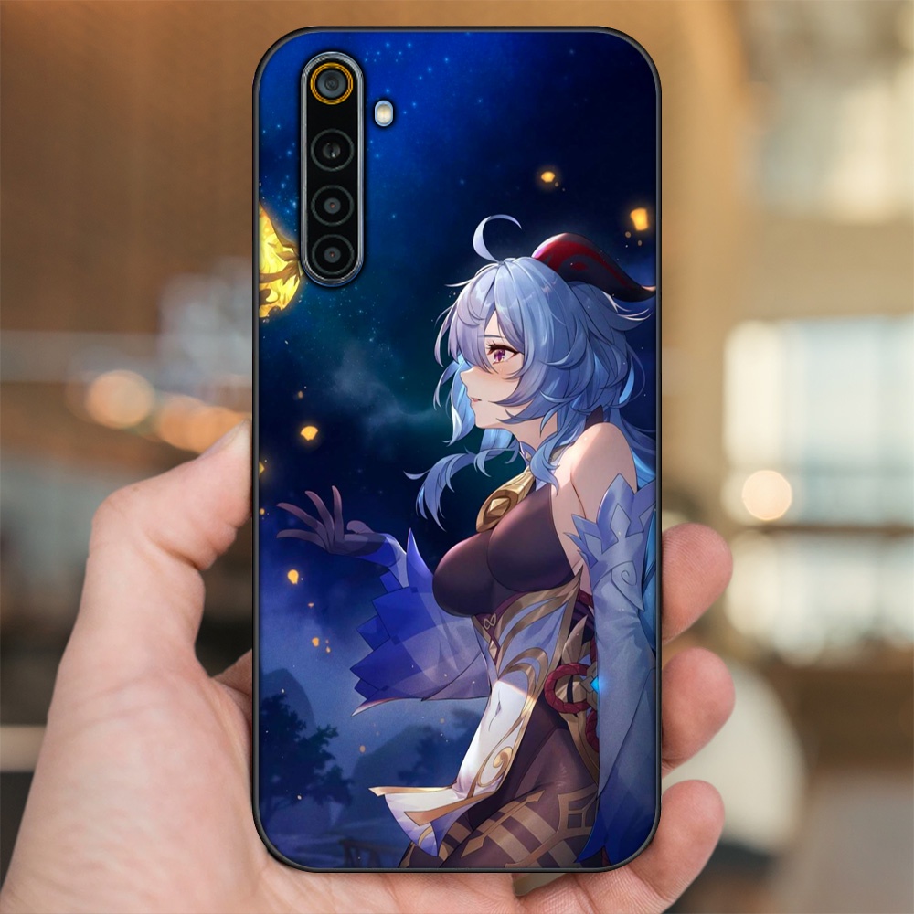 Ốp lưng Realme 6, 6 Pro viền đen in hình Ganyu Genshin Impact