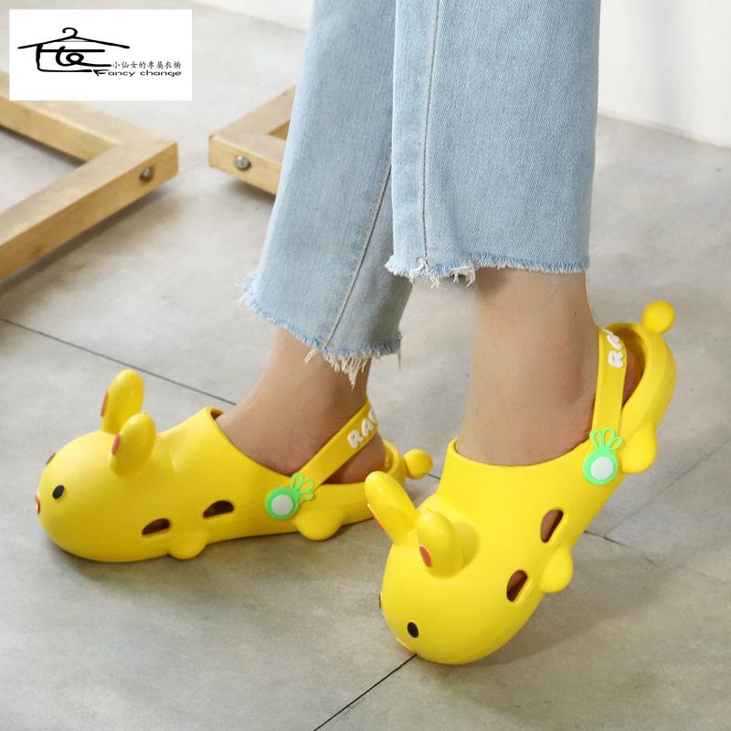 Dép Sandal Đục Lỗ Chống Trượt Hình Thỏ Hoạt Hình Dễ Thương Thời Trang Mùa Hè Cho Nữ