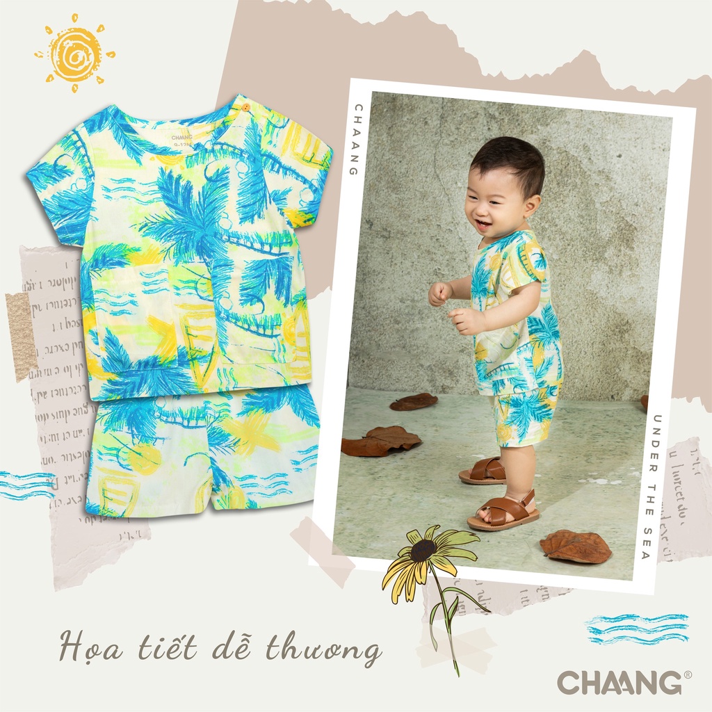 Chaang bộ cộc lanh cài vai cho bé mùa hè BOSS2022D01