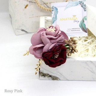 Cài áo Hoa Mẫu Đơn bằng vải lụa handmade mã 25