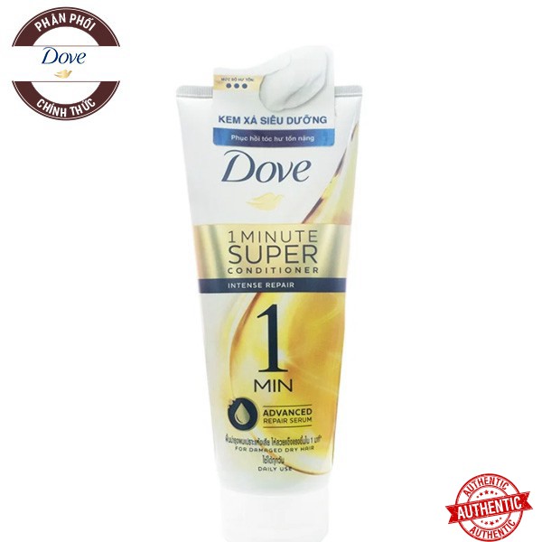 [Mã giảm giá] [180ml] Dầu Xả Siêu Dưỡng Phục Hồi Tóc Hư Tổn DOVE 1 Minute Super Conditioner