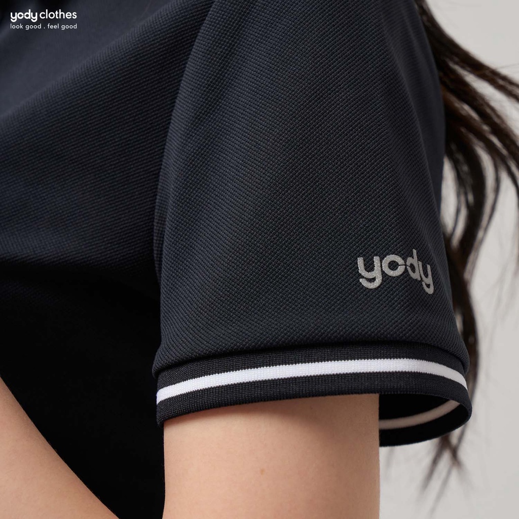 Áo polo nữ sợi cafe YODY phối bo nhiều màu phù hợp công sở, hằng ngày APN4396