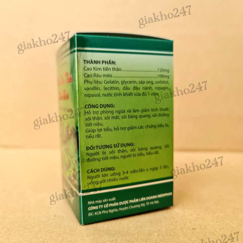 Kim tiền thảo râu mèo hỗ trợ điều trị sỏi thận - Hộp 100 viên