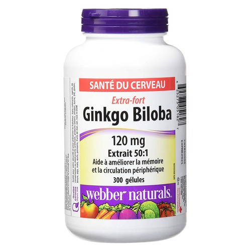 Viên uống hỗ trợ não bộ Webber Naturals Ginkgo Biloba 120MG 300 viên