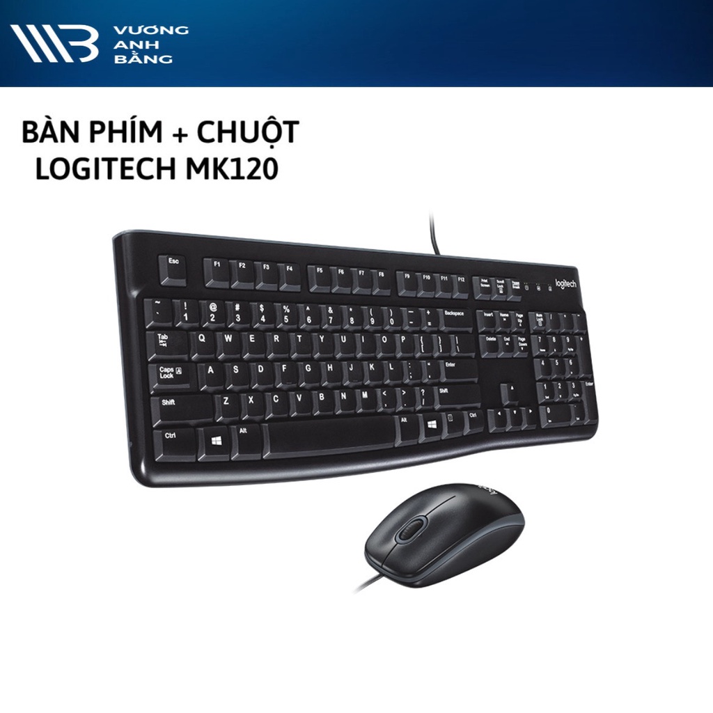Combo Phím + Chuột Logitech MK120 - Hàng Chính Hãng