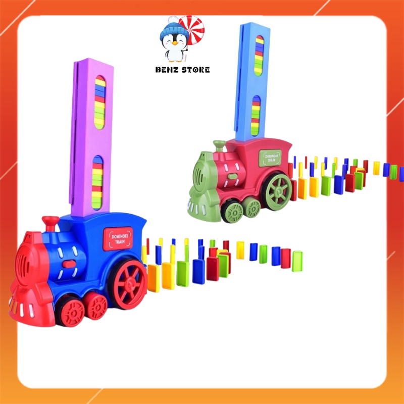 Đồ chơi trẻ em xe lửa điện , tàu lửa  thả domino giáo dục rèn luyện tính kiên nhẫn và sáng tạo.