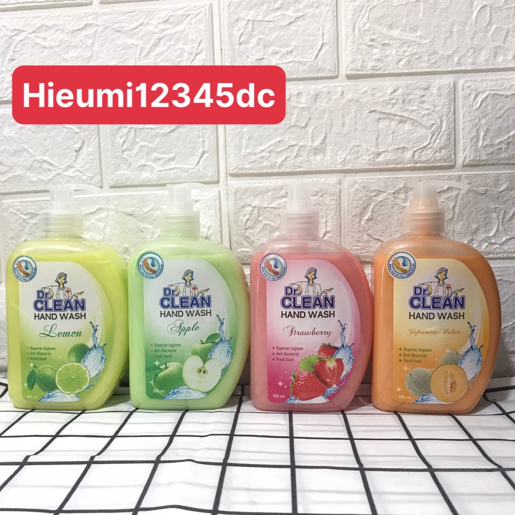 Nước rửa tay cao cấp Dr.CLEAN 500ml diệt khuẩn đến 99%