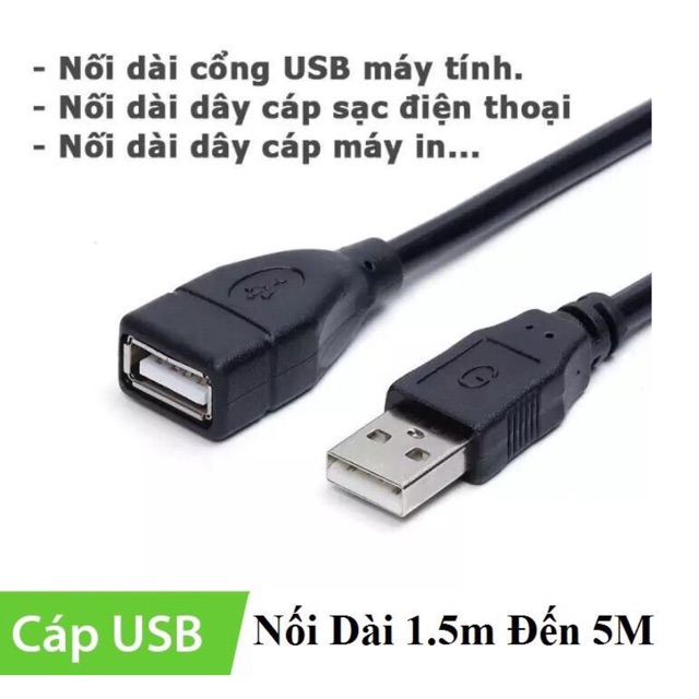 Cáp USB nối dài chống nhiễu TỐT 2.0 1.5M - 3M - 5M