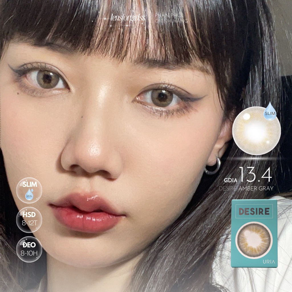 Kính áp tròng DESIRE AMBER GRAY chính hãng IDOL LENS | HSD 8-12 tháng | Lens cận