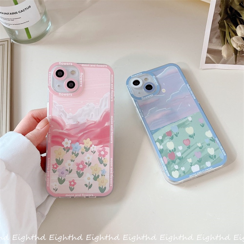 Ốp Điện Thoại Silicone Mềm Chống Sốc In Hình Hoa Tulip Cho iPhone 13 12 11 Pro Max X XR Xs Max 6 7 8 Plus SE 2020