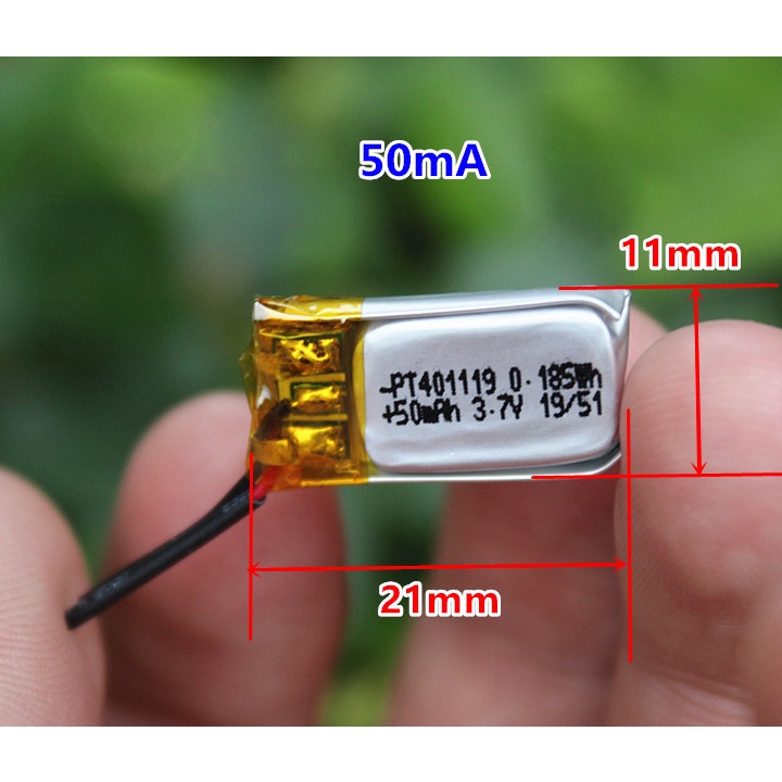 Pin Lithium Polymer 3.7V 50mAh - Pin tai nghe bluetooth có mạch bảo vệ