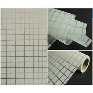 Decal dán kính Ca rô màu trắng khổ rộng 90cm